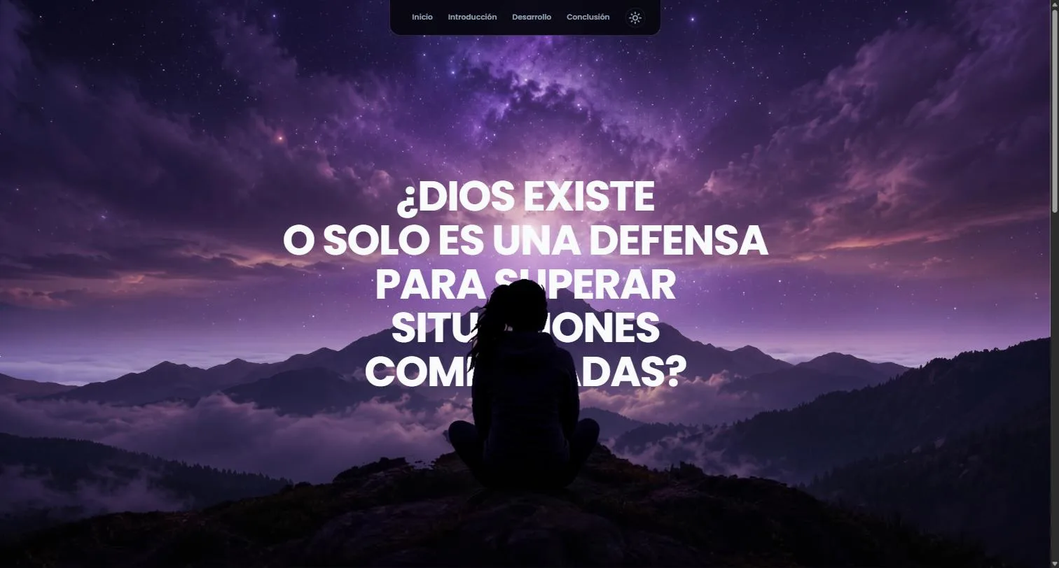 An image of the ¿Dios existe? project.